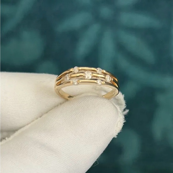 10K Gold Diamond Satellite Ring 💫 Multi Band Celestial Orbit 💫 - Picture 3 of 9